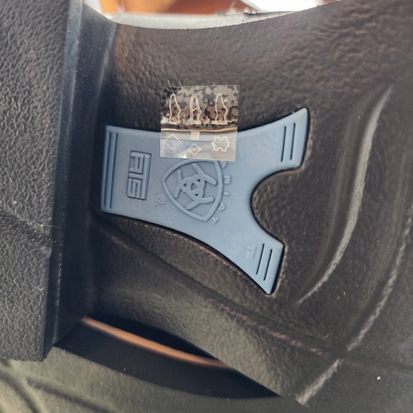 Ariat Showbaby Fatbaby U Turn Cowboy Boots Roughed Black Leather Suede Size 9.5 - Picture 2 of 15